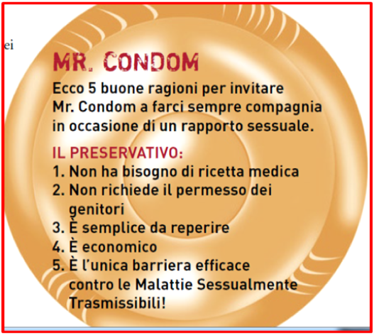 5 buone ragioni per usare sempre il preservativo durante un rapporto: semplice da reperire, senza ricetta nè bisogno di autorizzazione dei genitori, è economico e protegge anche dalle malattie sessualmente trasmissibili